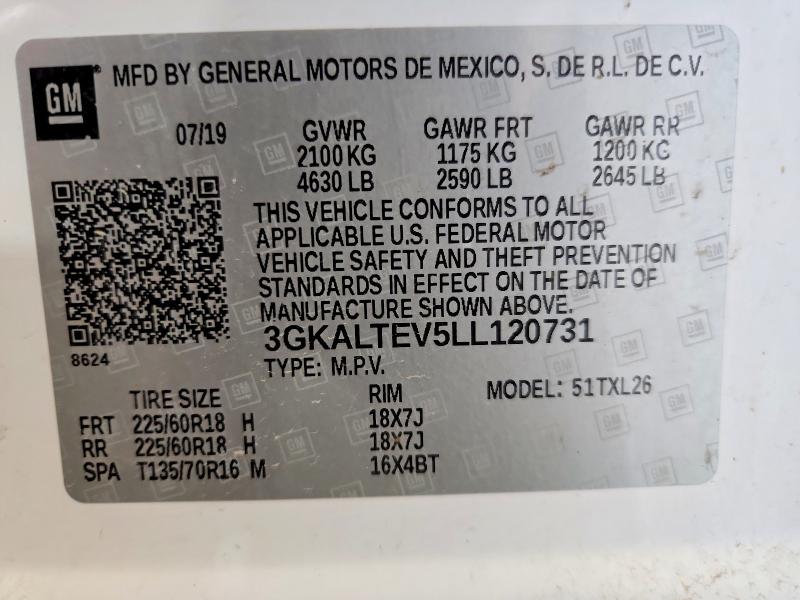 58884426 :رقم المزاد ، 3GKALTEV5LL120731 vin ، 2020 Gmc Terrain مزاد بيع