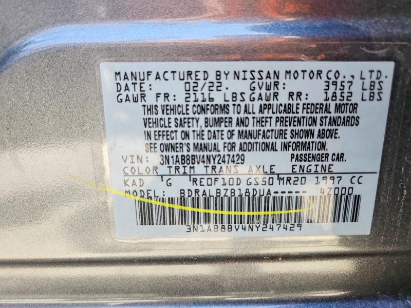 Aukcja sprzedaży 2022 Nissan Sentra, vin: 3N1AB8BV4NY247429, numer aukcji: 58513786