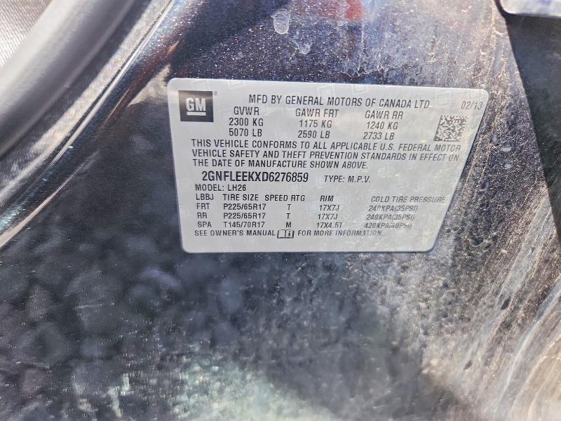 Продажа на аукционе авто 2013 Chevrolet Equinox, vin: 2GNFLEEKXD6276859, номер лота: 58413816