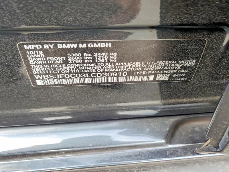 Продаж на аукціоні авто 2020 Bmw M5, vin: WBSJF0C03LCD30910, номер лоту: 55947786