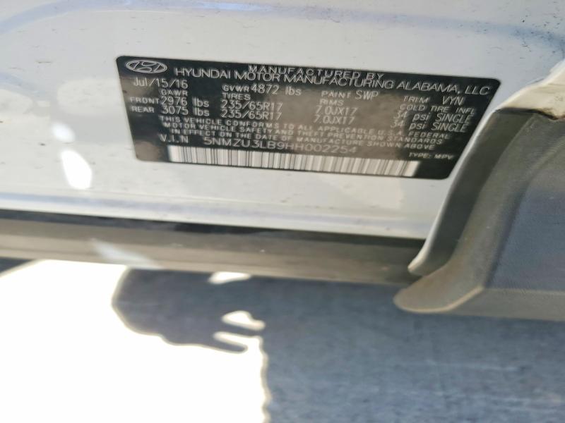 58004596 :رقم المزاد ، 5NMZU3LB9HH002254 vin ، 2017 Hyundai Santa Fe Sport مزاد بيع