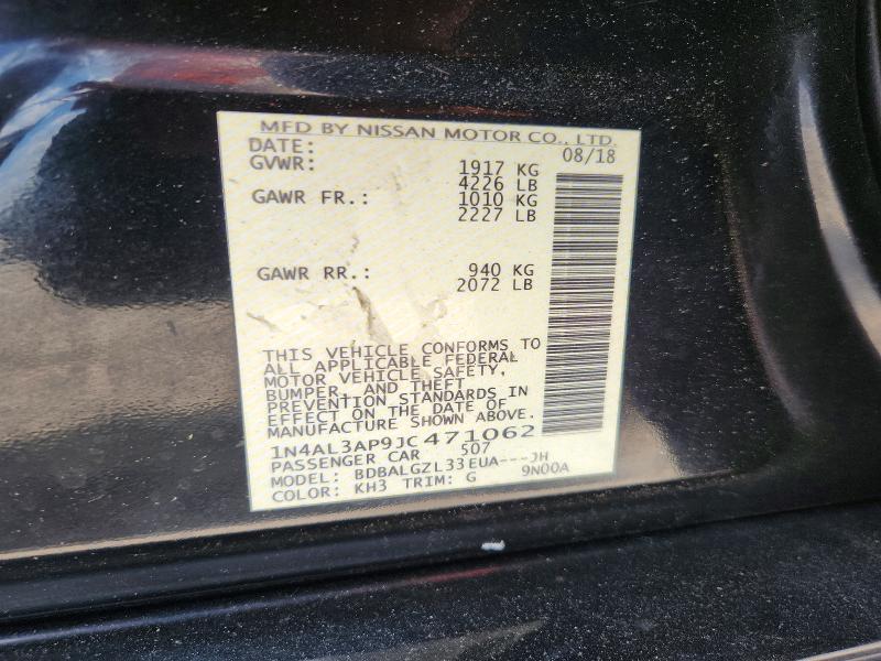 58769636 :رقم المزاد ، 1N4AL3AP9JC471062 vin ، 2018 Nissan Altima مزاد بيع