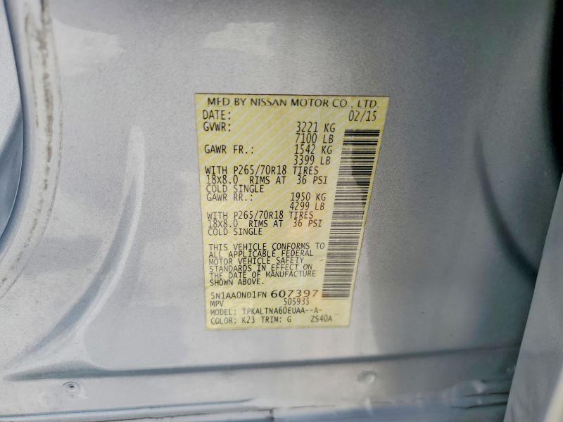 Продажа на аукционе авто 2015 Nissan Armada, vin: 5N1AA0ND1FN607397, номер лота: 57570746