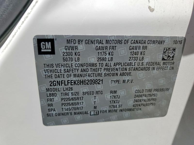 Aukcja sprzedaży 2017 Chevrolet Equinox, vin: 2GNFLFEK8H6209821, numer aukcji: 55768056