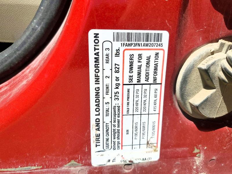 2010 Ford Focus მანქანა იყიდება აუქციონზე, vin: 1FAHP3FN1AW207245, აუქციონის ნომერი: 55379206