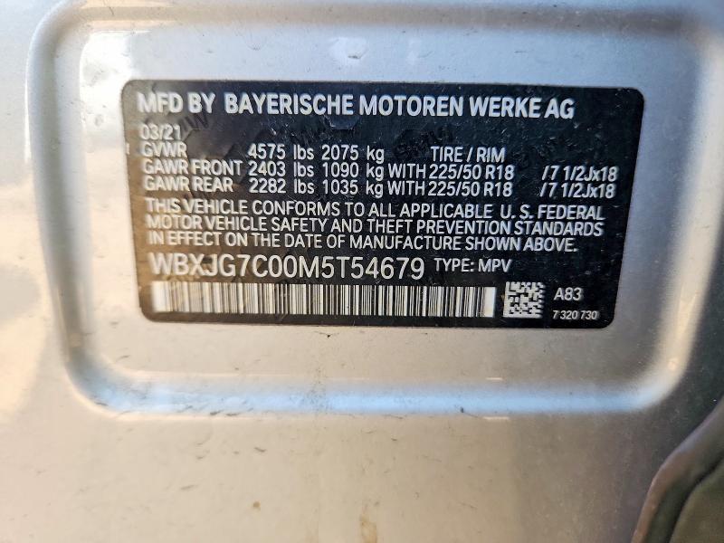 Продаж на аукціоні авто 2021 Bmw X1, vin: WBXJG7C00M5T54679, номер лоту: 55981106