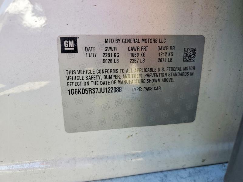 2018 Cadillac Ct6 მანქანა იყიდება აუქციონზე, vin: 1G6KD5RS7JU122088, აუქციონის ნომერი: 55950746
