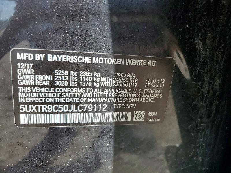 Продаж на аукціоні авто 2018 Bmw X3, vin: 5UXTR9C50JLC79112, номер лоту: 55712076