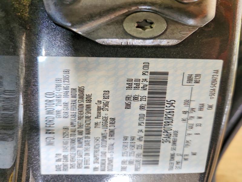 Auction sale of the 2018 Ford Fusion, vin: 3FA6P0T98JR261545, lot number: 55586156