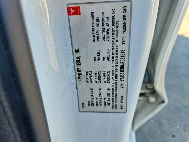 Aukcja sprzedaży 2018 Tesla Model 3, vin: 5YJ3E1EB8JF081573, numer aukcji: 58629656