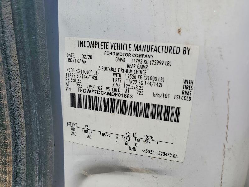 Продажа на аукционе авто 2021 Ford F750, vin: 1FDWF7DC4MDF01683, номер лота: 56275036