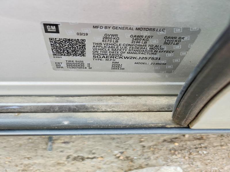 2019 Buick Enclave მანქანა იყიდება აუქციონზე, vin: 5GAERCKW2KJ257531, აუქციონის ნომერი: 56139996
