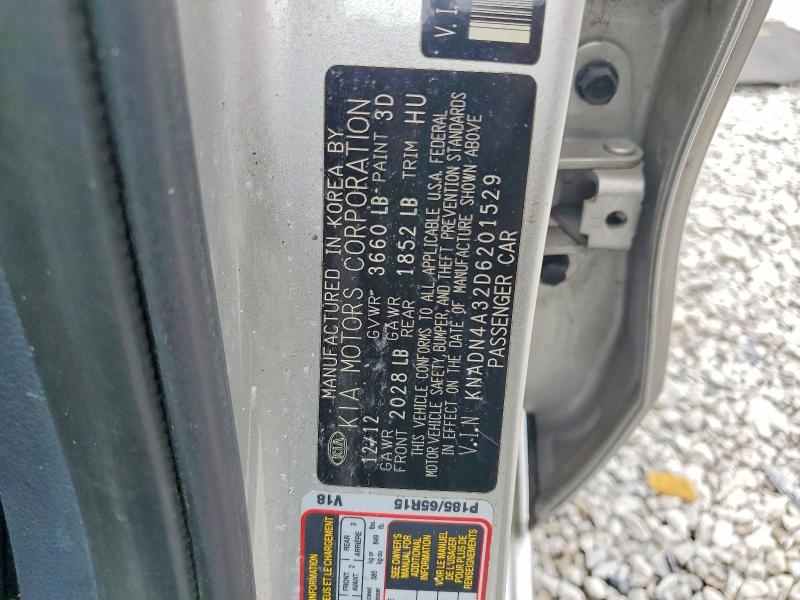 Aukcja sprzedaży 2013 Kia Rio, vin: KNADN4A32D6201529, numer aukcji: 57606086