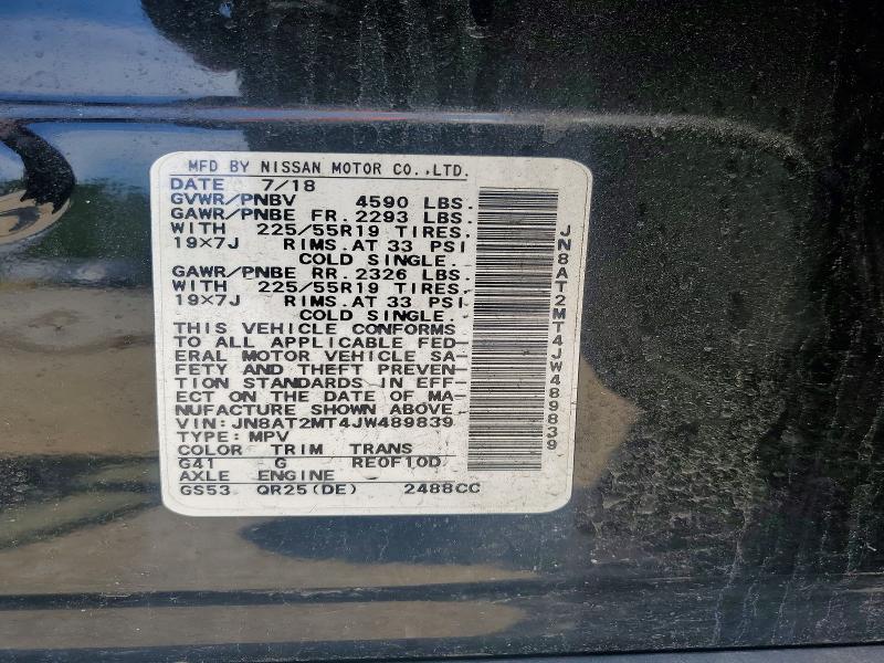 Продаж на аукціоні авто 2018 Nissan Rogue, vin: JN8AT2MT4JW489839, номер лоту: 55442856
