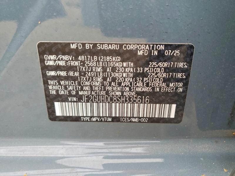 Aukcja sprzedaży 2025 Subaru Crosstrek, vin: JF2GUHDC8SH335616, numer aukcji: 57532506