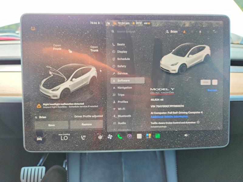 Продаж на аукціоні авто 2023 Tesla Model Y, vin: 7SAYGDEF7PF860074, номер лоту: 57942746