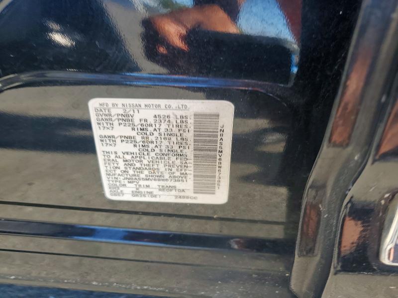 56667476 :رقم المزاد ، JN8AS5MV6BW673851 vin ، 2011 Nissan Rogue مزاد بيع