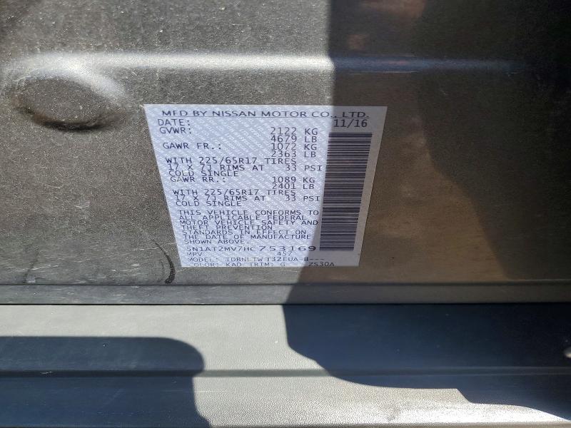 Продажа на аукционе авто 2017 Nissan Rogue, vin: 5N1AT2MV7HC753169, номер лота: 57486486
