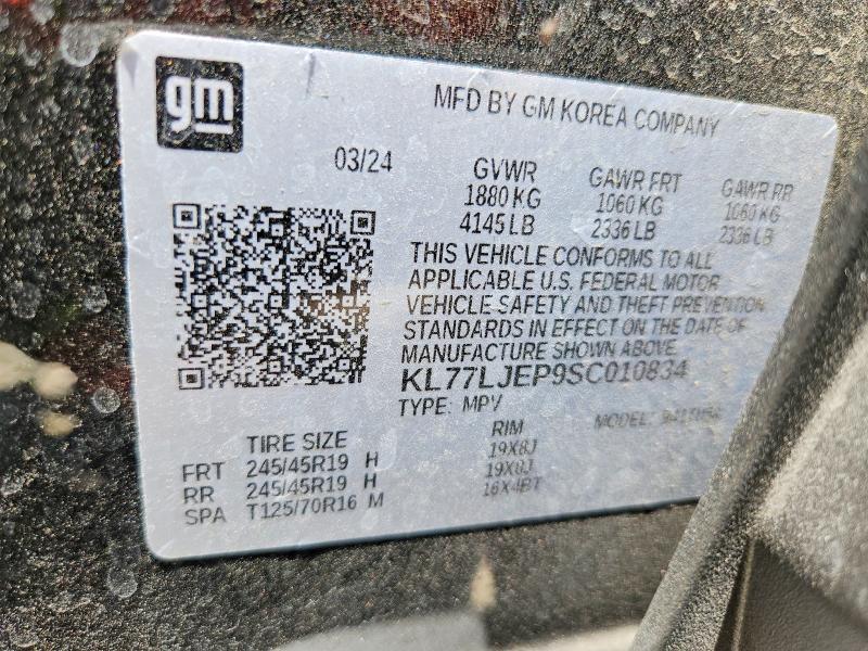 Aukcja sprzedaży 2025 Chevrolet Trax, vin: KL77LJEP9SC010834, numer aukcji: 58071676