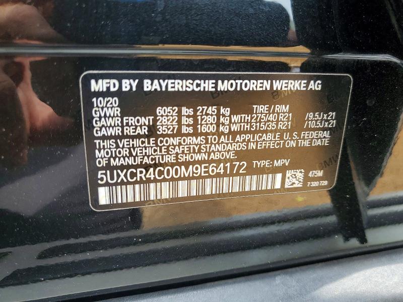 Aukcja sprzedaży 2021 Bmw X5, vin: 5UXCR4C00M9E64172, numer aukcji: 55857086