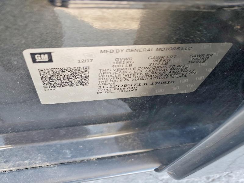 Aukcja sprzedaży 2018 Chevrolet Malibu, vin: 1G1ZD5ST1JF178510, numer aukcji: 58429276