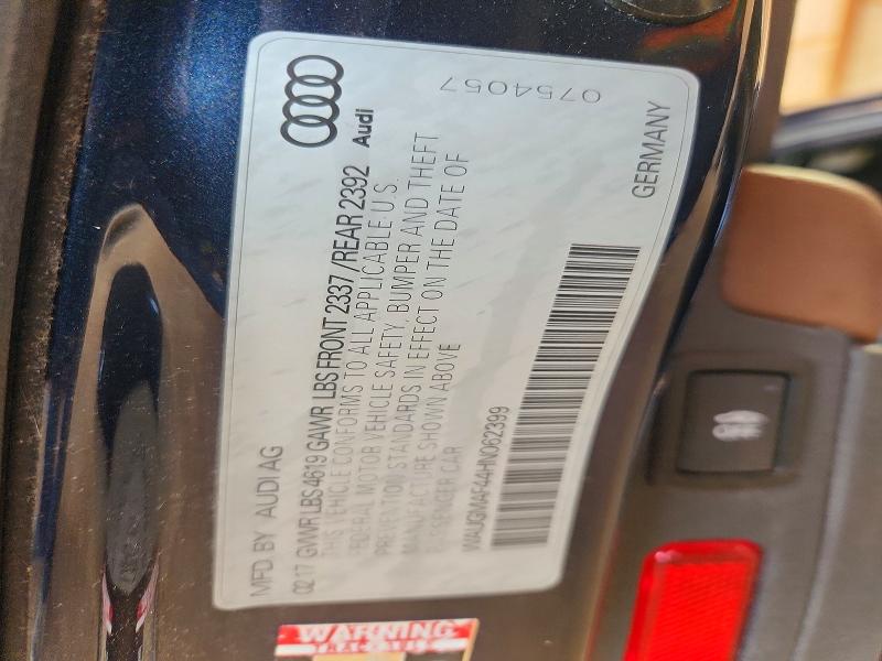 Aukcja sprzedaży 2017 Audi A4, vin: WAUGMAF44HN062399, numer aukcji: 58974256