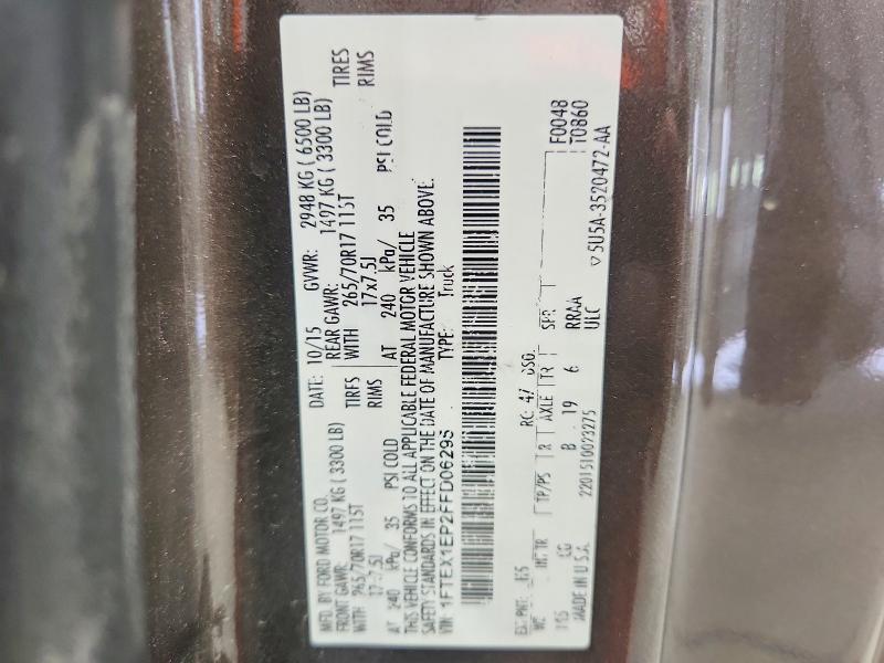 2015 Ford F150 მანქანა იყიდება აუქციონზე, vin: 1FTEX1EP2FFD06295, აუქციონის ნომერი: 55028536