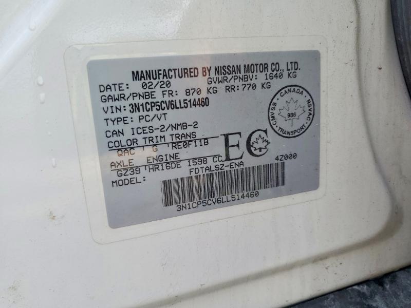 Продажа на аукционе авто 2020 Nissan Kicks, vin: 3N1CP5CV6LL514460, номер лота: 59227266