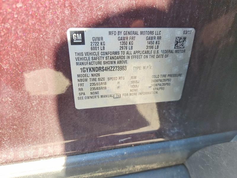 Продаж на аукціоні авто 2017 Cadillac Xt5, vin: 1GYKNDRS4HZ273983, номер лоту: 55053556