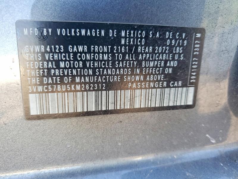Продаж на аукціоні авто 2019 Volkswagen Jetta, vin: 3VWC57BU5KM262312, номер лоту: 57177176