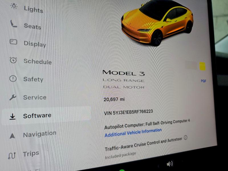 2024 Tesla Model 3 მანქანა იყიდება აუქციონზე, vin: 5YJ3E1EB5RF766223, აუქციონის ნომერი: 57217746