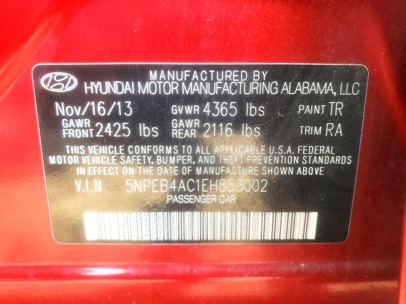 Aukcja sprzedaży 2014 Hyundai Sonata, vin: 5NPEB4AC1EH853002, numer aukcji: 56802526