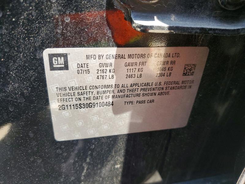 Продаж на аукціоні авто 2016 Chevrolet Impala, vin: 2G1115S30G9100484, номер лоту: 58840806