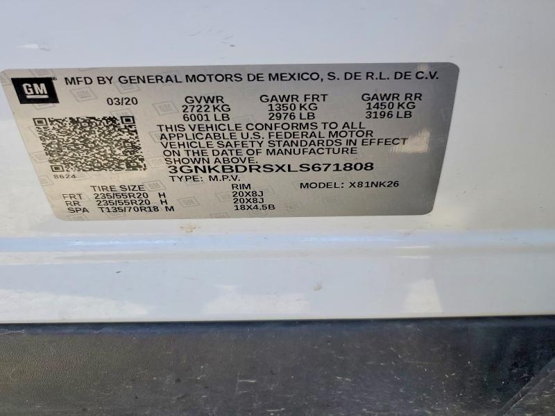 Продажа на аукционе авто 2020 Chevrolet Blazer, vin: 3GNKBDRSXLS671808, номер лота: 55318296
