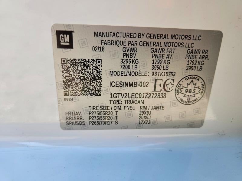 Продажа на аукционе авто 2018 Gmc Sierra, vin: 1GTV2LEC9JZ272838, номер лота: 55442696