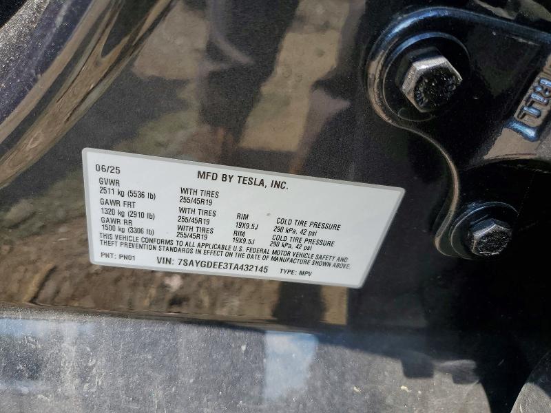 Aukcja sprzedaży 2026 Tesla Model Y, vin: 7SAYGDEE3TA432145, numer aukcji: 59083726