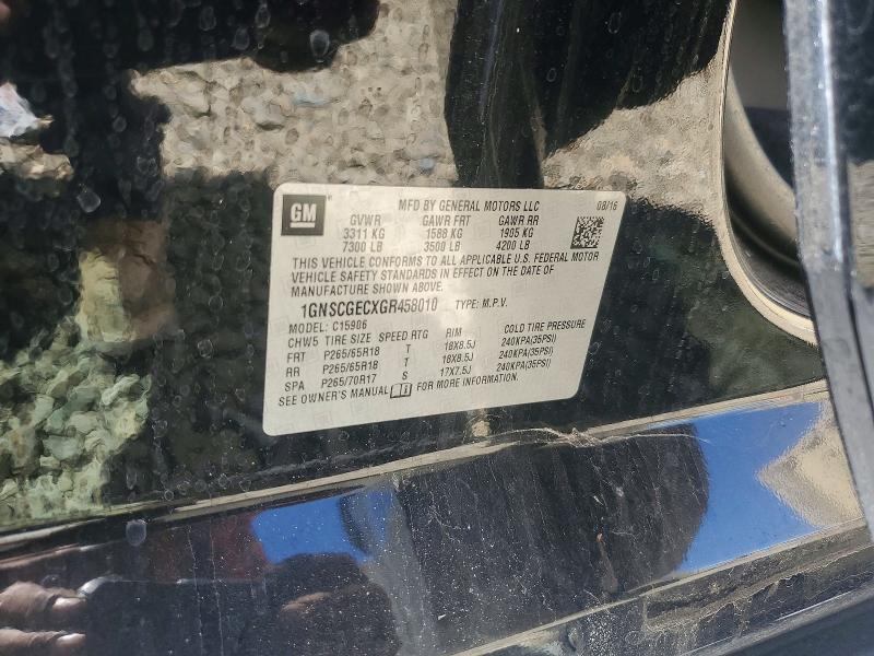 54165956 :رقم المزاد ، 1GNSCGECXGR458010 vin ، 2016 Chevrolet Suburban مزاد بيع