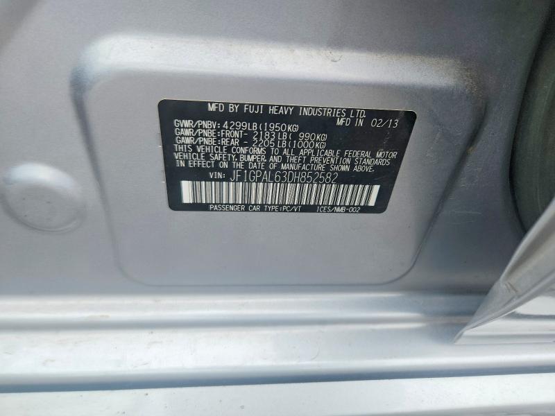 Aukcja sprzedaży 2013 Subaru Impreza, vin: JF1GPAL63DH852582, numer aukcji: 56257356