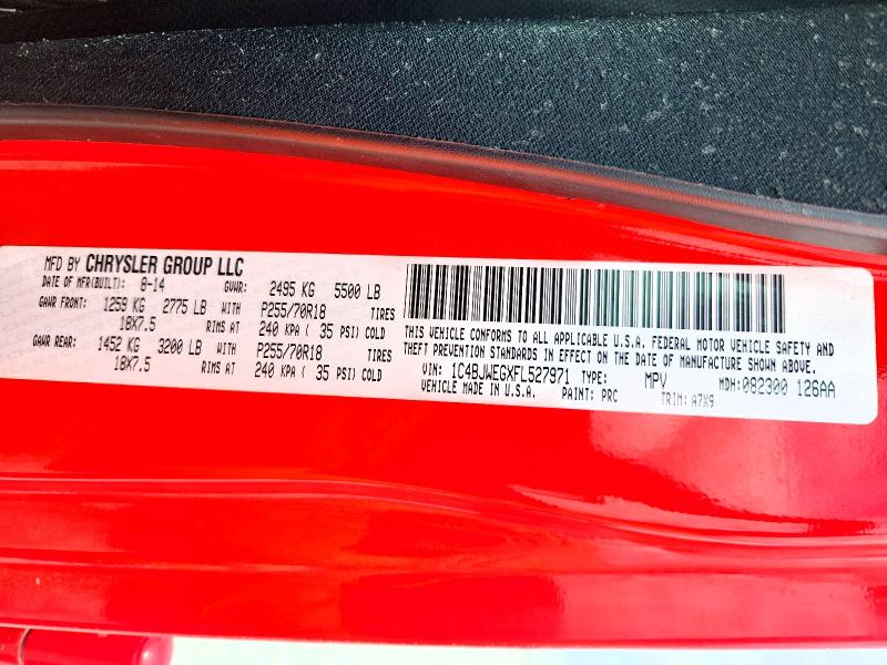 Продажа на аукционе авто 2015 Jeep Wrangler Unlimited, vin: 1C4BJWEGXFL527971, номер лота: 55834736