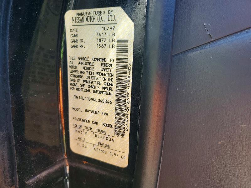 Aukcja sprzedaży 1998 Nissan Sentra, vin: 3N1AB41D9WL045346, numer aukcji: 56429016