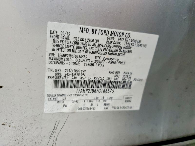 2015 Ford Taurus მანქანა იყიდება აუქციონზე, vin: 1FAHP2J86FG166575, აუქციონის ნომერი: 59114536