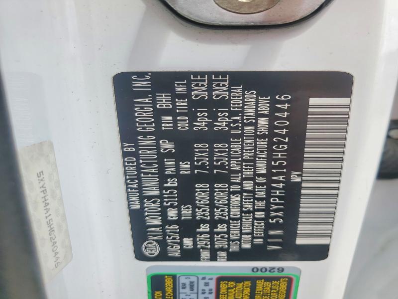 Продажа на аукционе авто 2017 Kia Sorento, vin: 5XYPH4A15HG240446, номер лота: 58542326