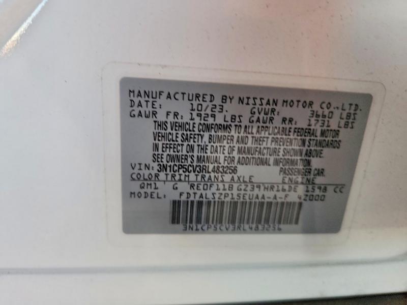 56690126 :رقم المزاد ، 3N1CP5CV3RL483256 vin ، 2024 Nissan Kicks مزاد بيع