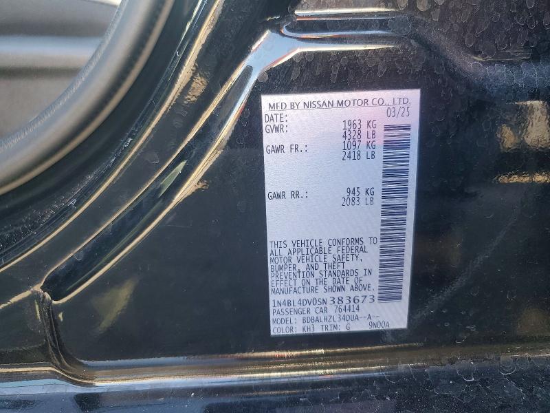 Продажа на аукционе авто 2025 Nissan Altima, vin: 1N4BL4DV0SN383673, номер лота: 56722006