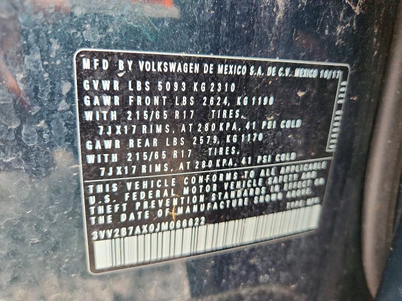 57967766 :رقم المزاد ، 3VV2B7AX0JM066622 vin ، 2018 Volkswagen Tiguan مزاد بيع