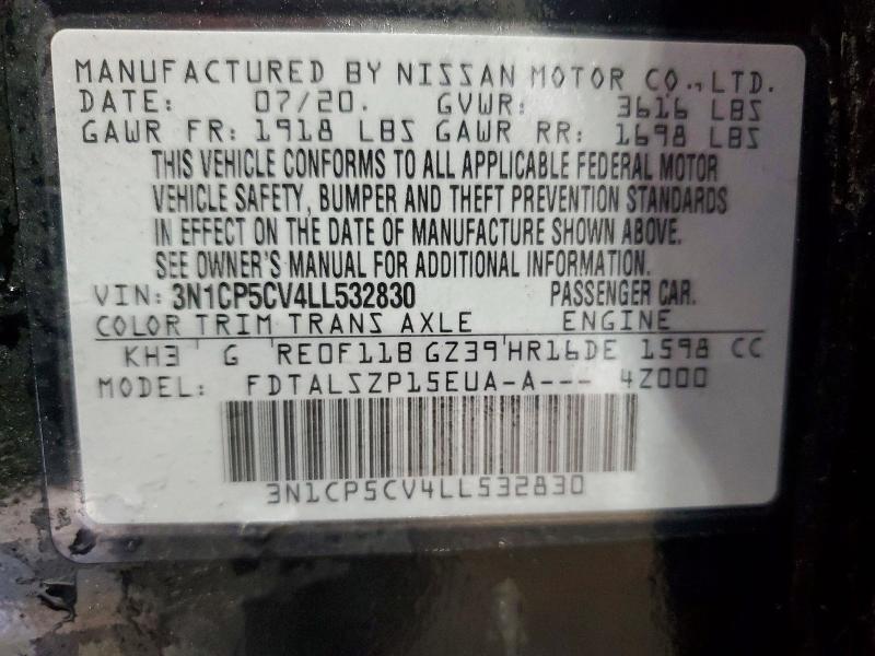 58800726 :رقم المزاد ، 3N1CP5CV4LL532830 vin ، 2020 Nissan Kicks مزاد بيع