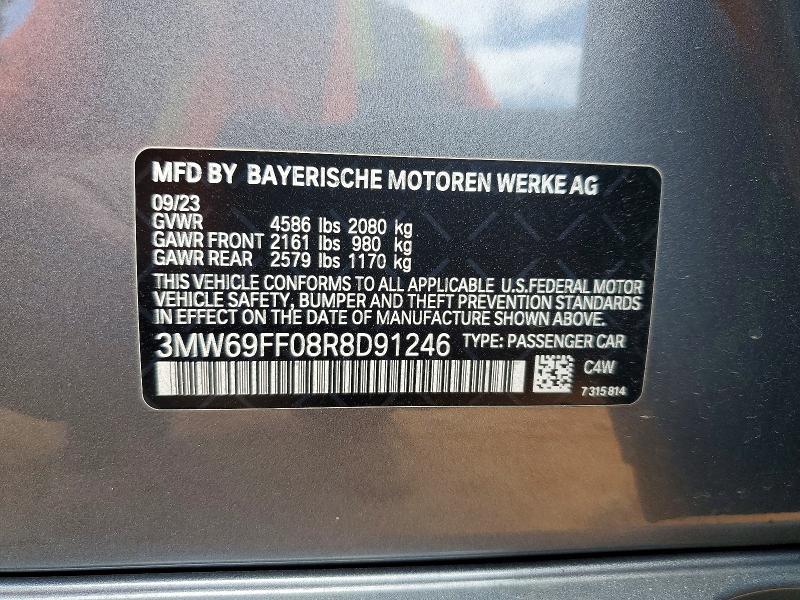 2024 Bmw 330i მანქანა იყიდება აუქციონზე, vin: 3MW69FF08R8D91246, აუქციონის ნომერი: 77247725