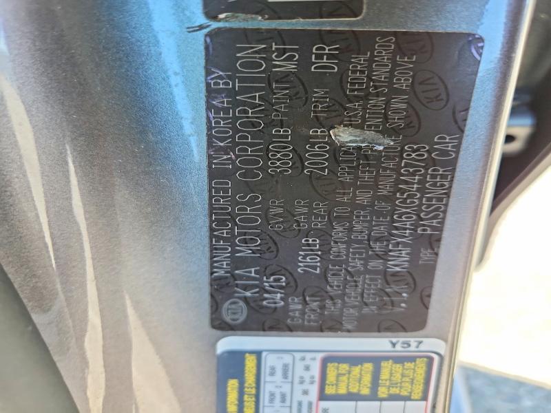 Aukcja sprzedaży 2016 Kia Forte, vin: KNAFX4A6XG5443783, numer aukcji: 56892786