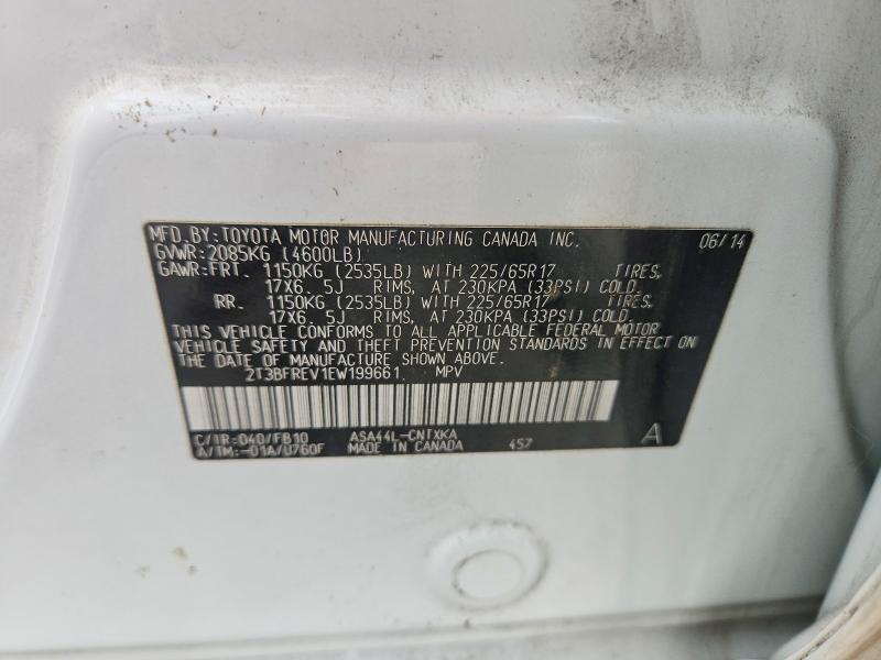 Aukcja sprzedaży 2014 Toyota Rav4, vin: 2T3BFREV1EW199661, numer aukcji: 56415586