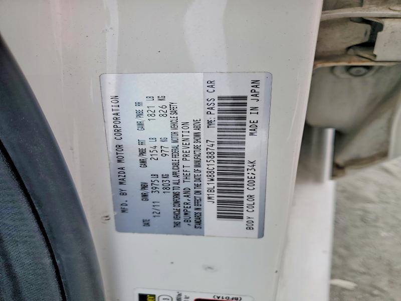 2012 Mazda 3 მანქანა იყიდება აუქციონზე, vin: JM1BL1W88C1588747, აუქციონის ნომერი: 55716116